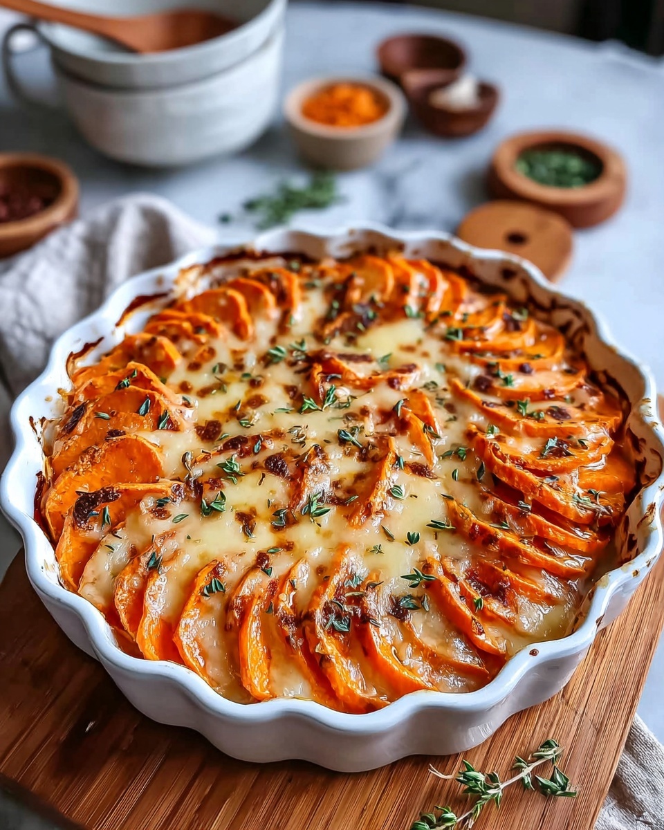 Creamy Scalloped Sweet Potatoes Recipe - Recipe Image