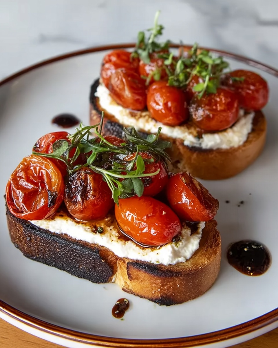 Grilled Bread with Ricotta and Tomatoes Recipe - Recipe Image