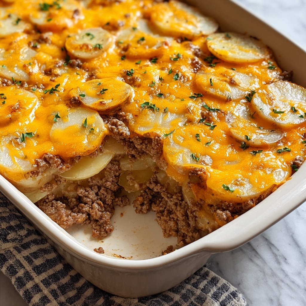 Hobo Casserole – Rustic Ground Beef and Potato Bake Recipe - Recipe Image