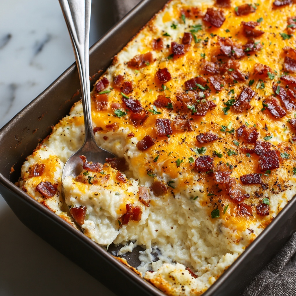 Loaded Cheesy Cauliflower Rice with Bacon Recipe - Recipe Image