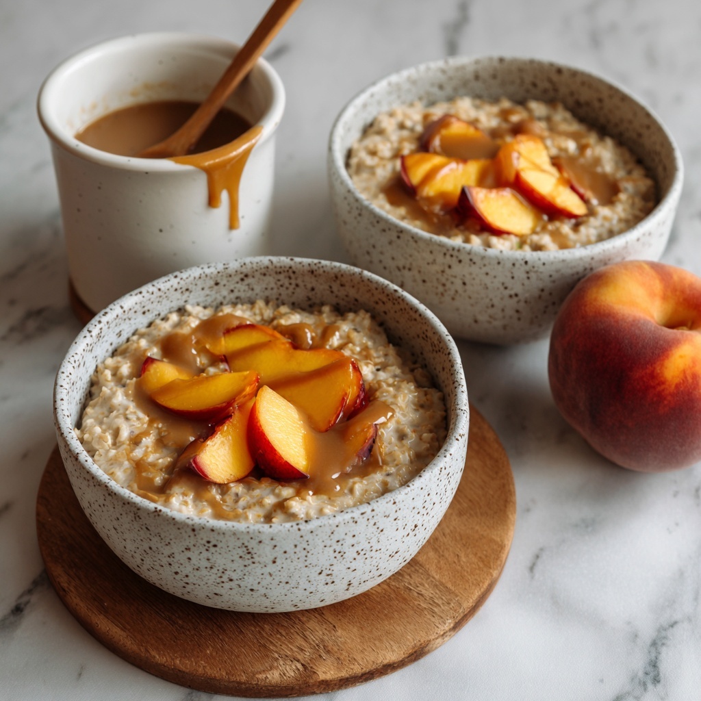 Peach Cobbler Overnight Oats Recipe - Recipe Image