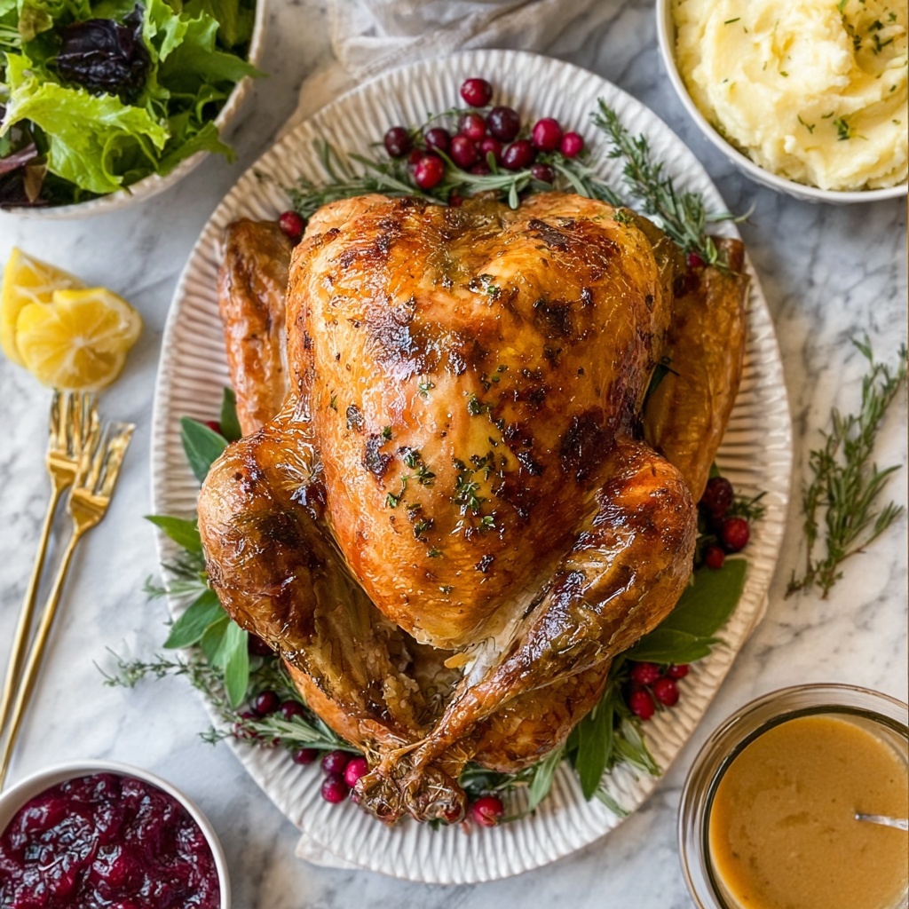 Dry Brined Turkey with Herb and Garlic Butter Recipe - Recipe Image