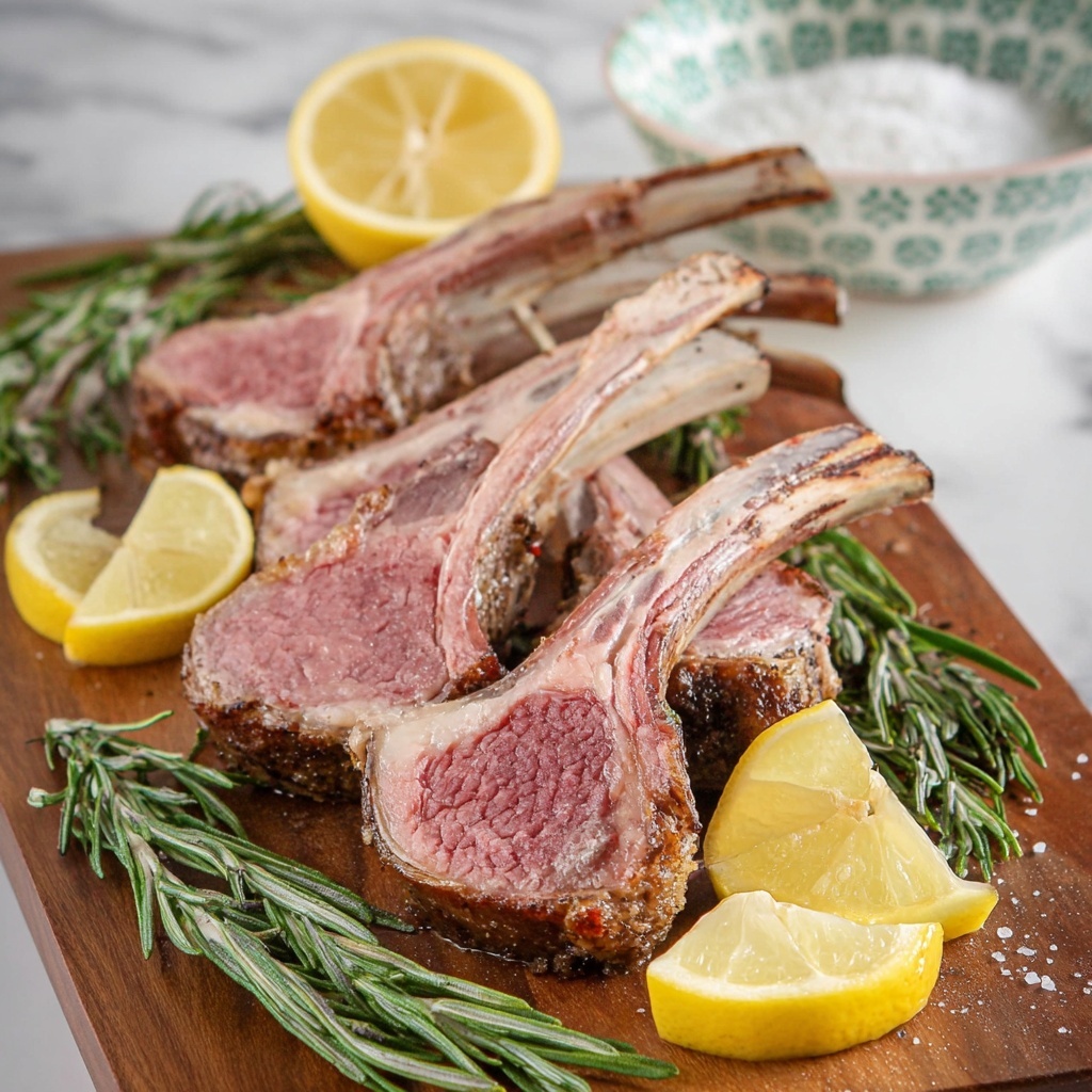 Grilled Rack of Lamb with Herb Garlic Rub Recipe - Recipe Image