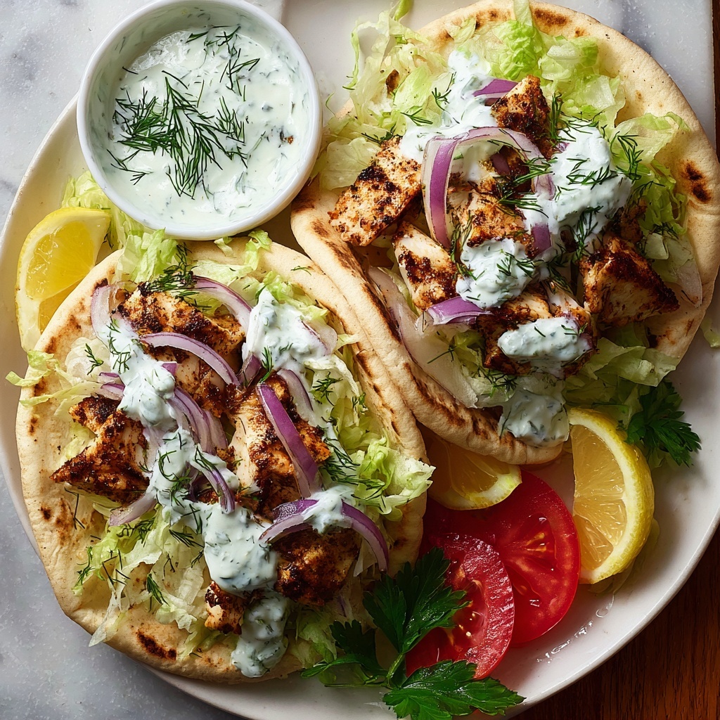 Mediterranean Chicken Gyros with Creamy Feta Tzatziki Recipe - Recipe Image