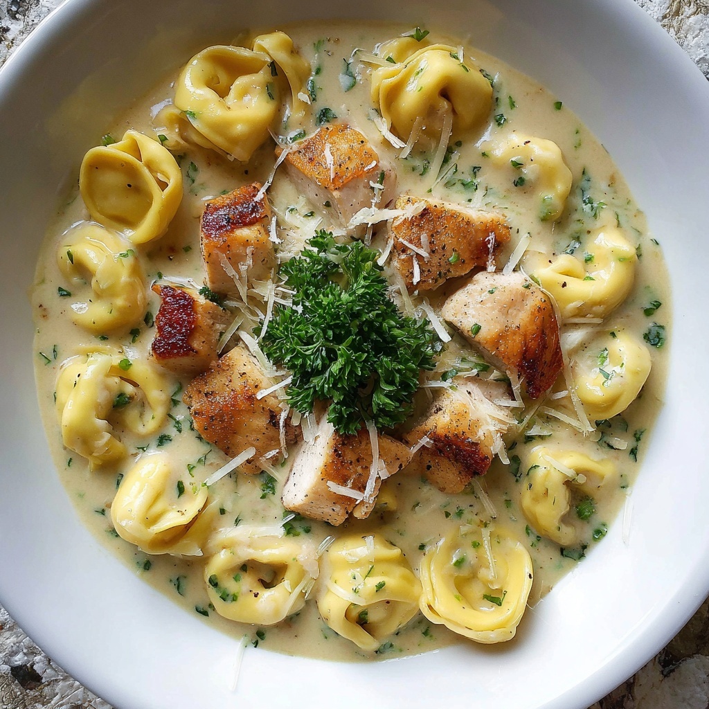 Creamy Chicken Alfredo Tortellini Recipe - Recipe Image