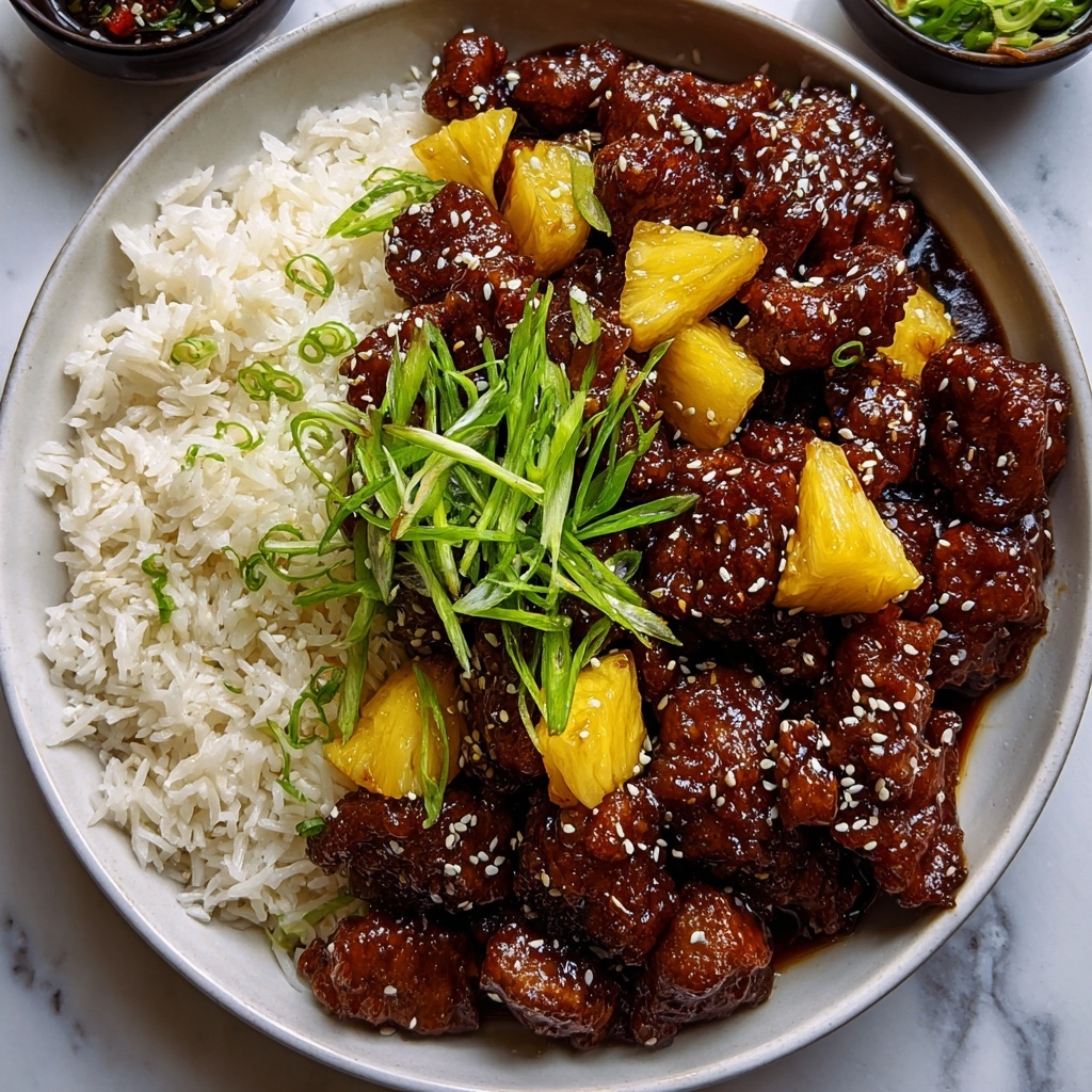 Sweet & Sticky Pineapple Bourbon Chicken Recipe - Recipe Image