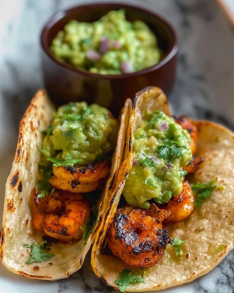 Crispy Shrimp & Poblano Tacos with Avocado Cilantro Sauce Recipe