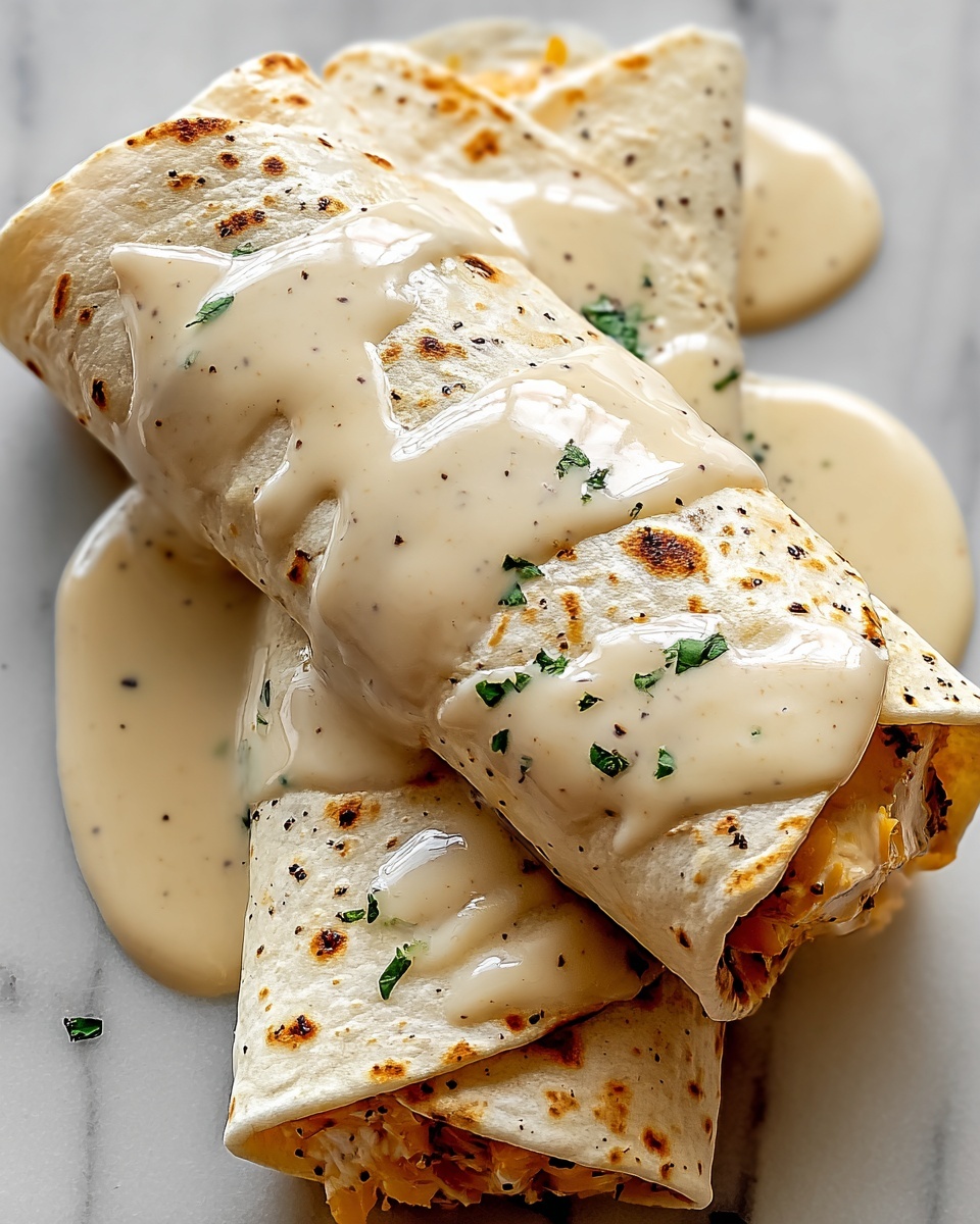 Cheesy Chicken Alfredo Wraps Recipe - Recipe Image