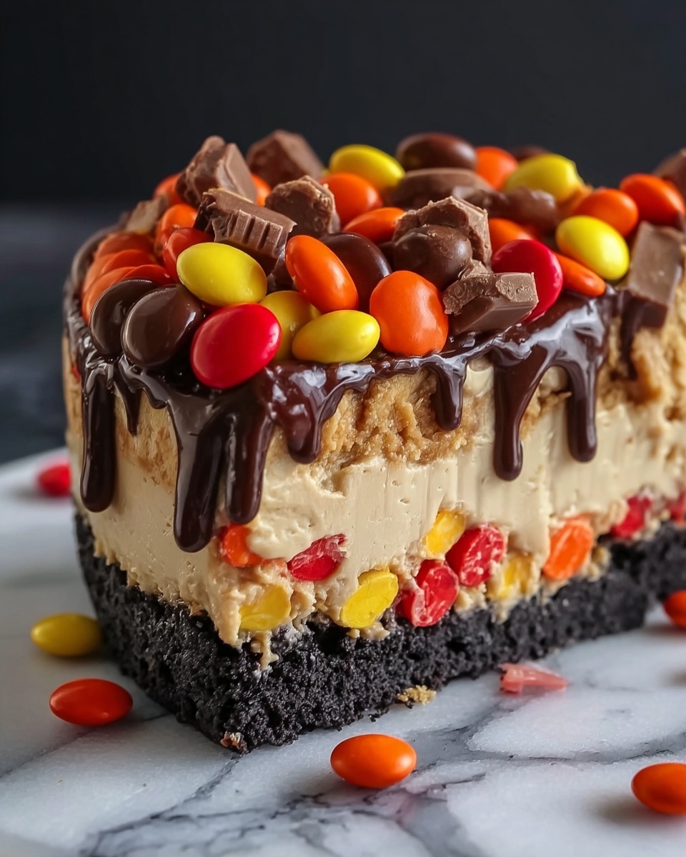 Chocolate Peanut Butter Candy Cheesecake Recipe - Recipe Image