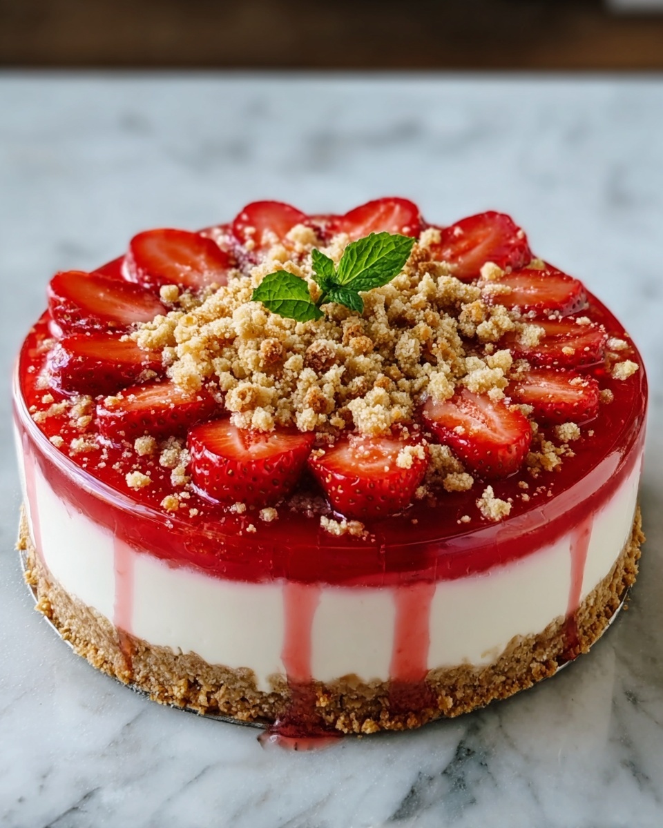 Strawberry Krunch Cheesecake Recipe - Recipe Image