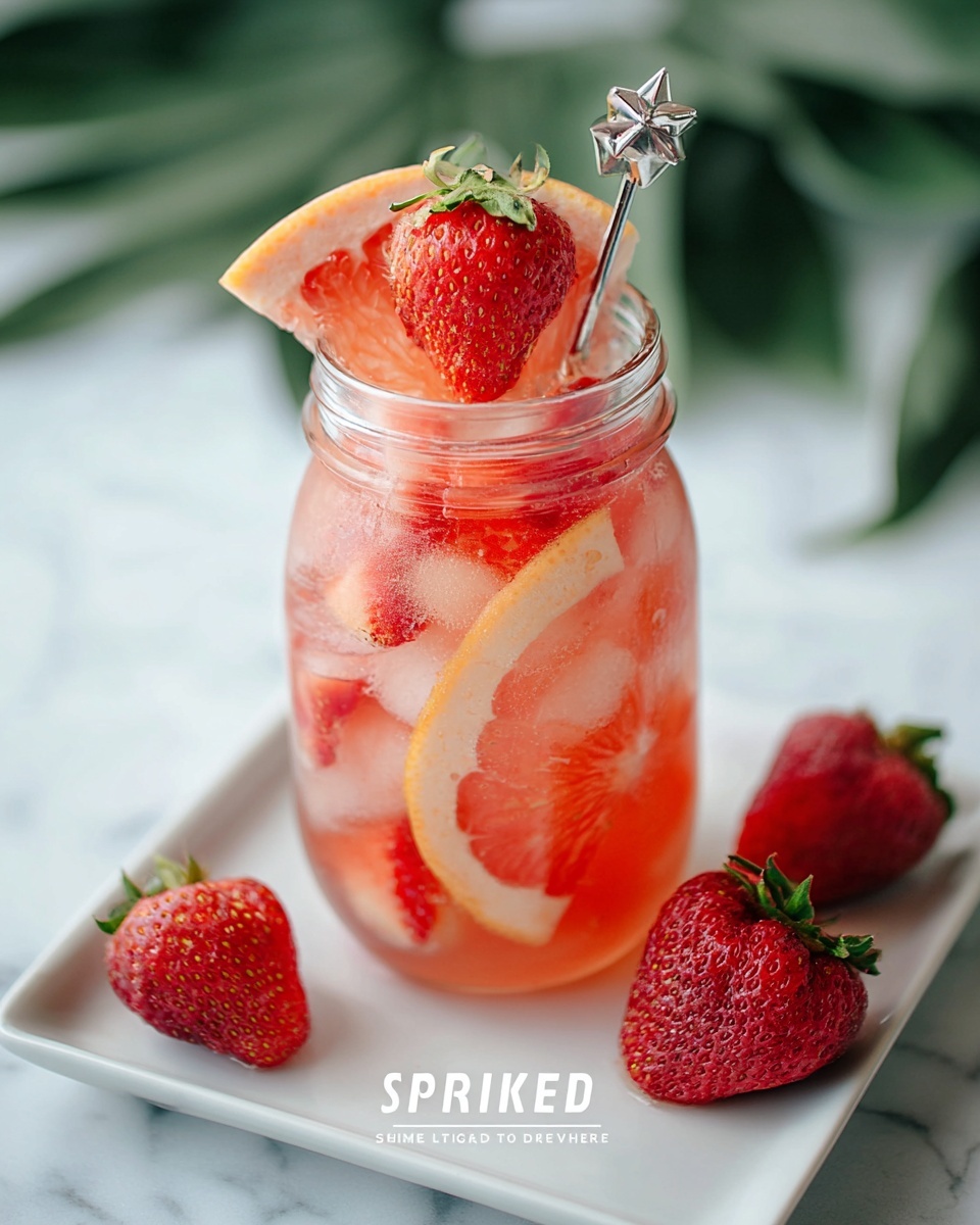 Strawberry Grapefruit Spiked Lemonade Recipe - Recipe Image