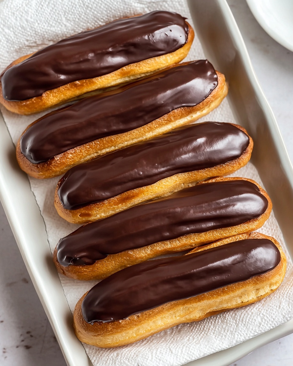 Classic Homemade Eclairs with Rich Custard and Chocolate Glaze Recipe - Recipe Image