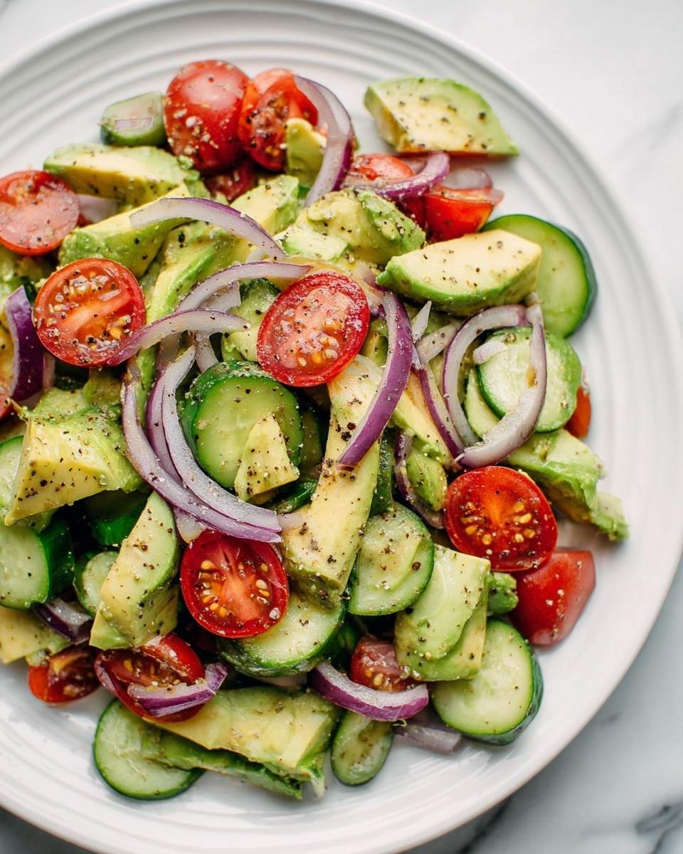 Easy Cucumber Tomato Avocado Salad Recipe - Recipe Image