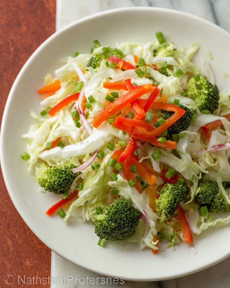 Cabbage and Bell Pepper Salad with Dill and Lemon Dressing Recipe - Recipe Image