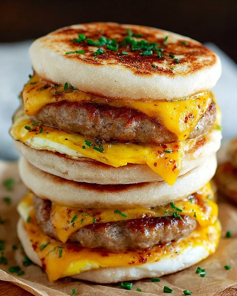 Homemade McGriddle Sandwiches with Sausage, Egg, and Maple Syrup Recipe