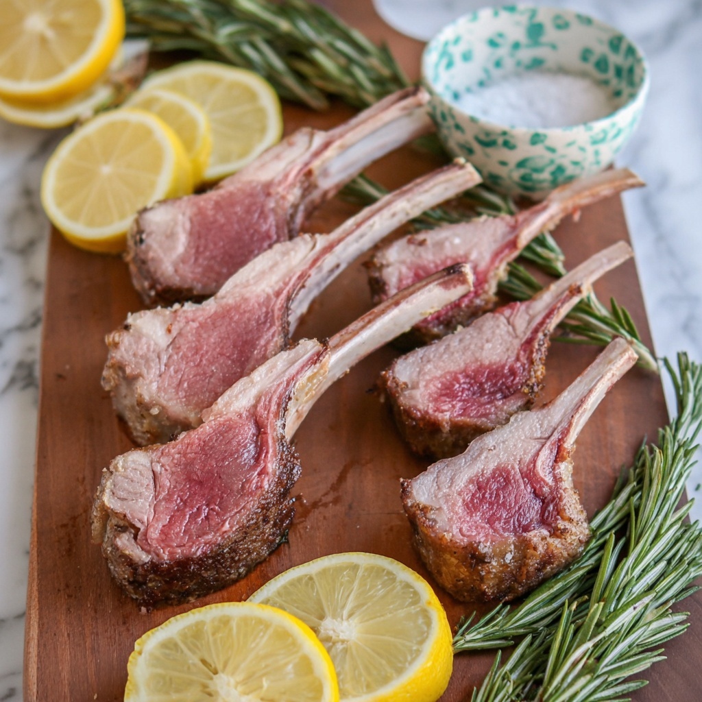 Grilled Rack of Lamb with Herb Garlic Rub Recipe - Recipe Image