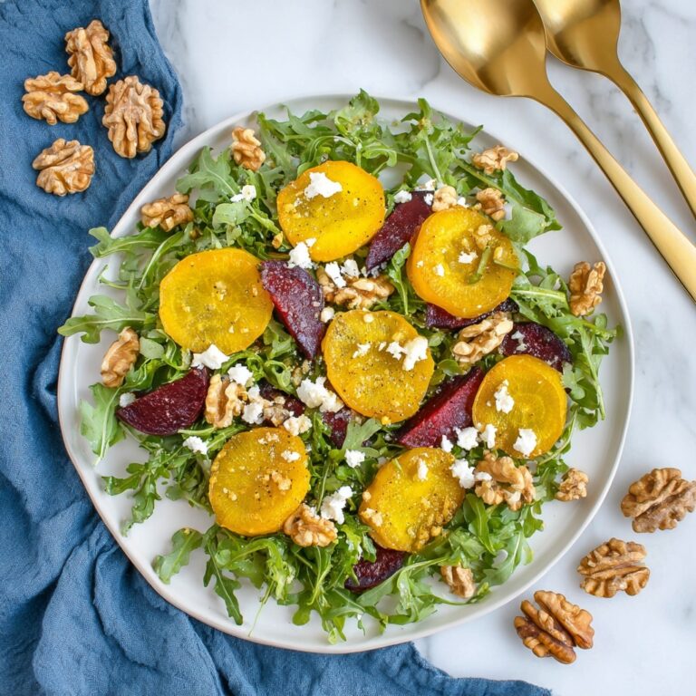 Golden Beet and Arugula Salad with Feta and Walnuts Recipe