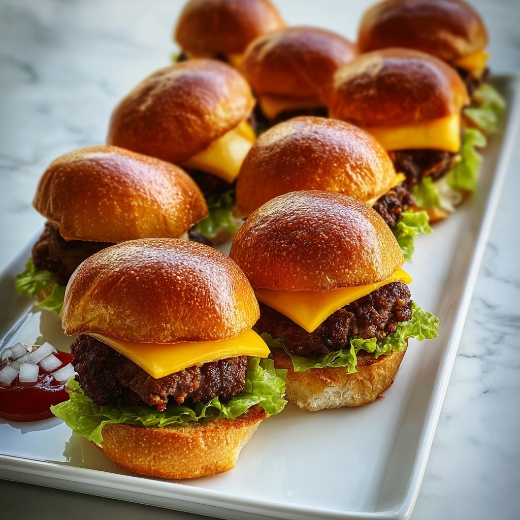 Juicy Grilled Cheeseburger Sliders Recipe - Recipe Image