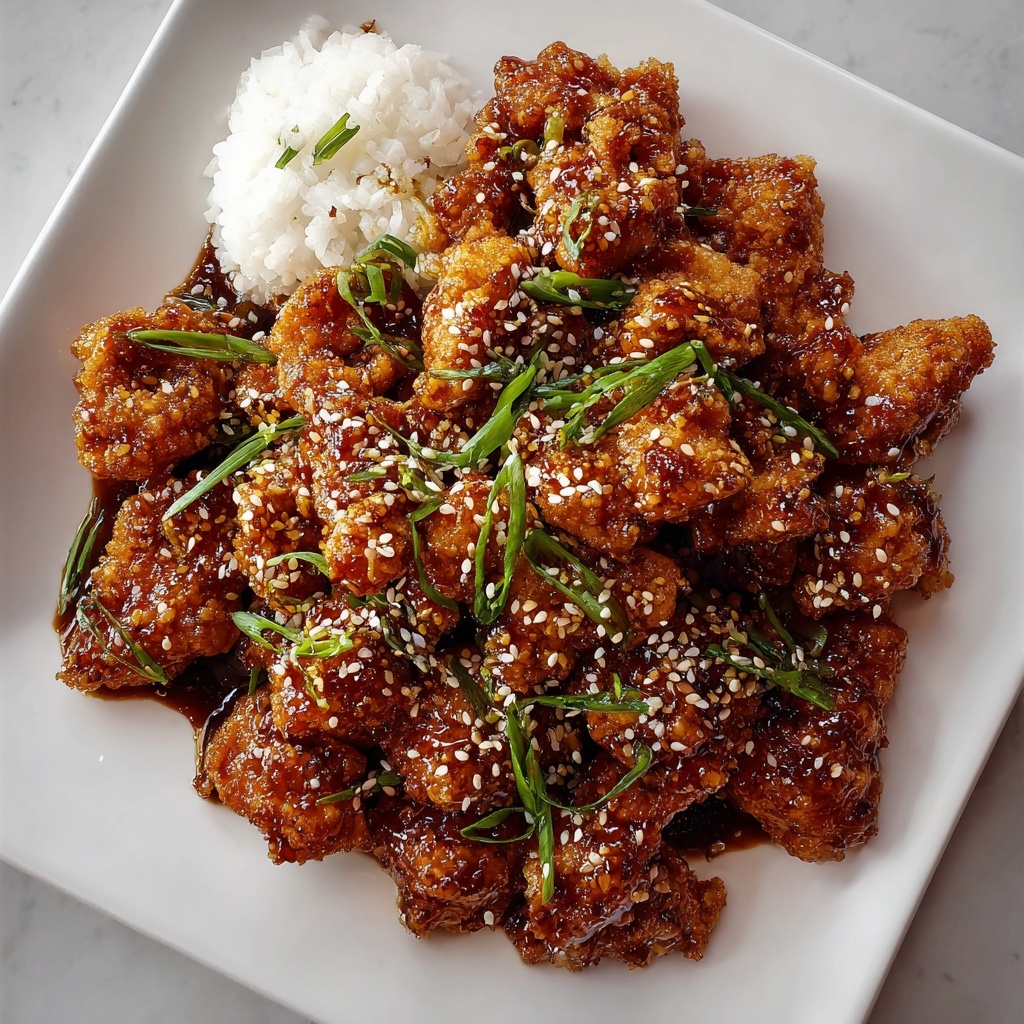 Crispy Asian Sesame Chicken with Sticky Glaze Recipe - Recipe Image
