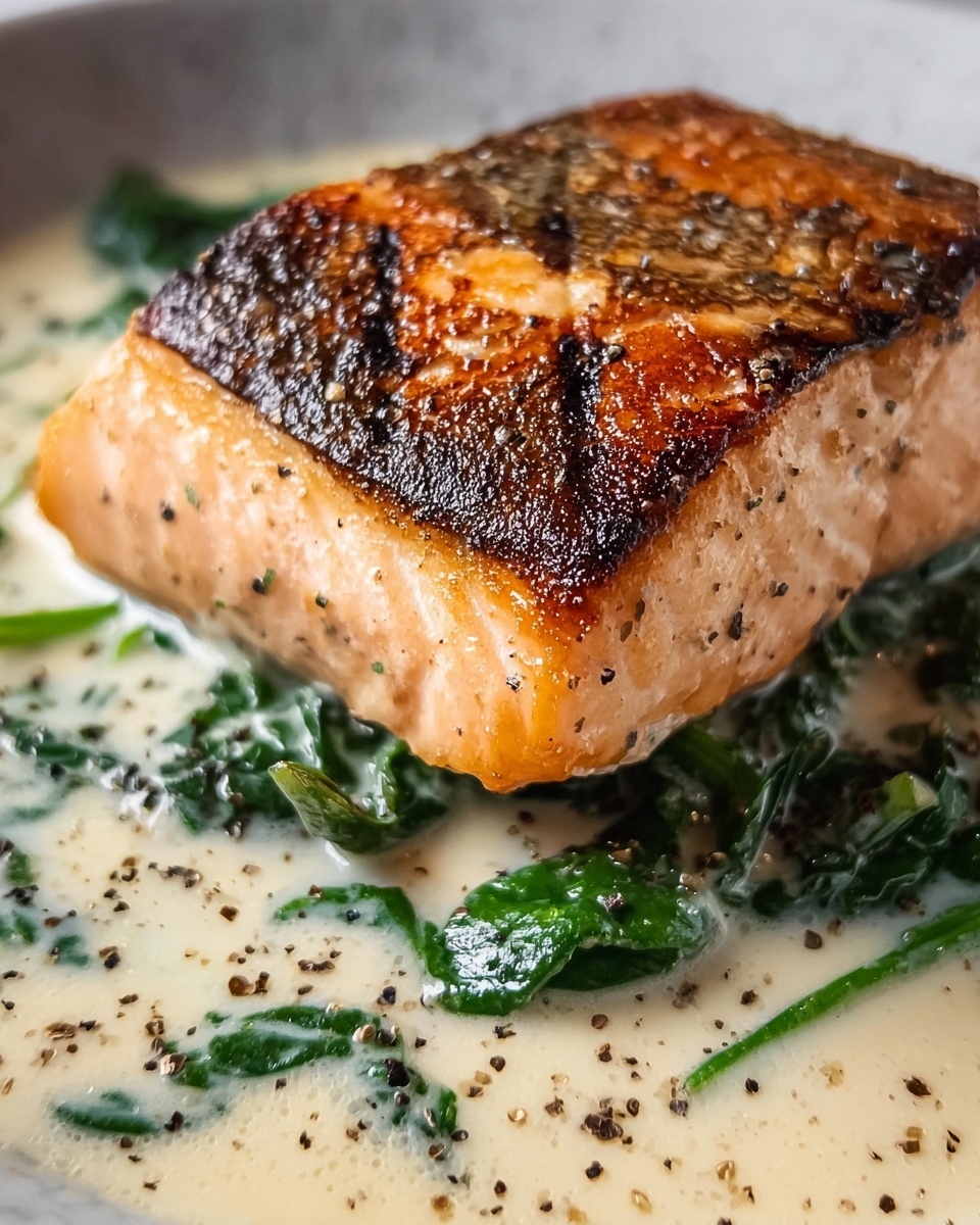 Pan-Seared Salmon with Creamy Florentine Sauce Recipe - Recipe Image