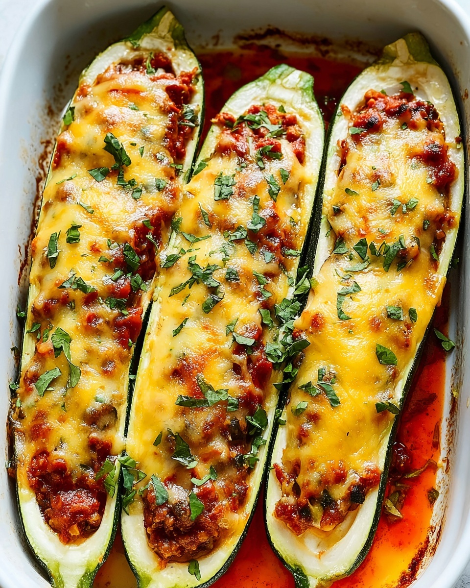 Cheesy BBQ Chicken Stuffed Zucchini Boats Recipe - Recipe Image