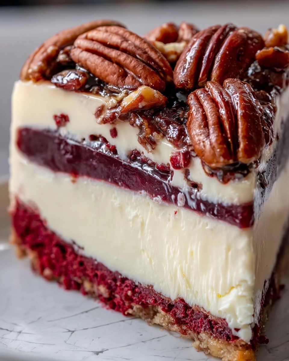 Butter Pecan Red Velvet Cheesecake Recipe - Recipe Image