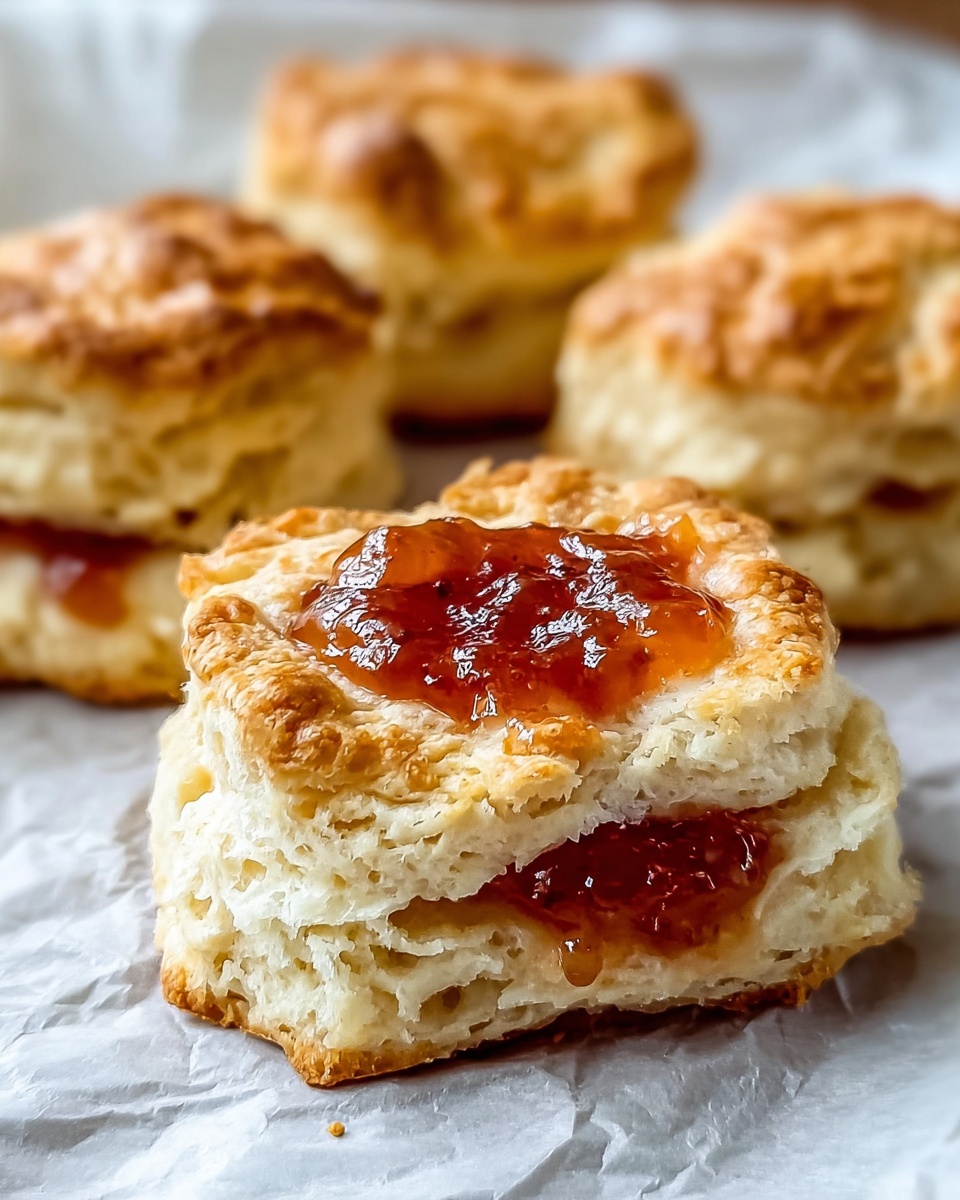 Butter Swim Biscuits with Peach Jalapeño Jam Recipe - Recipe Image
