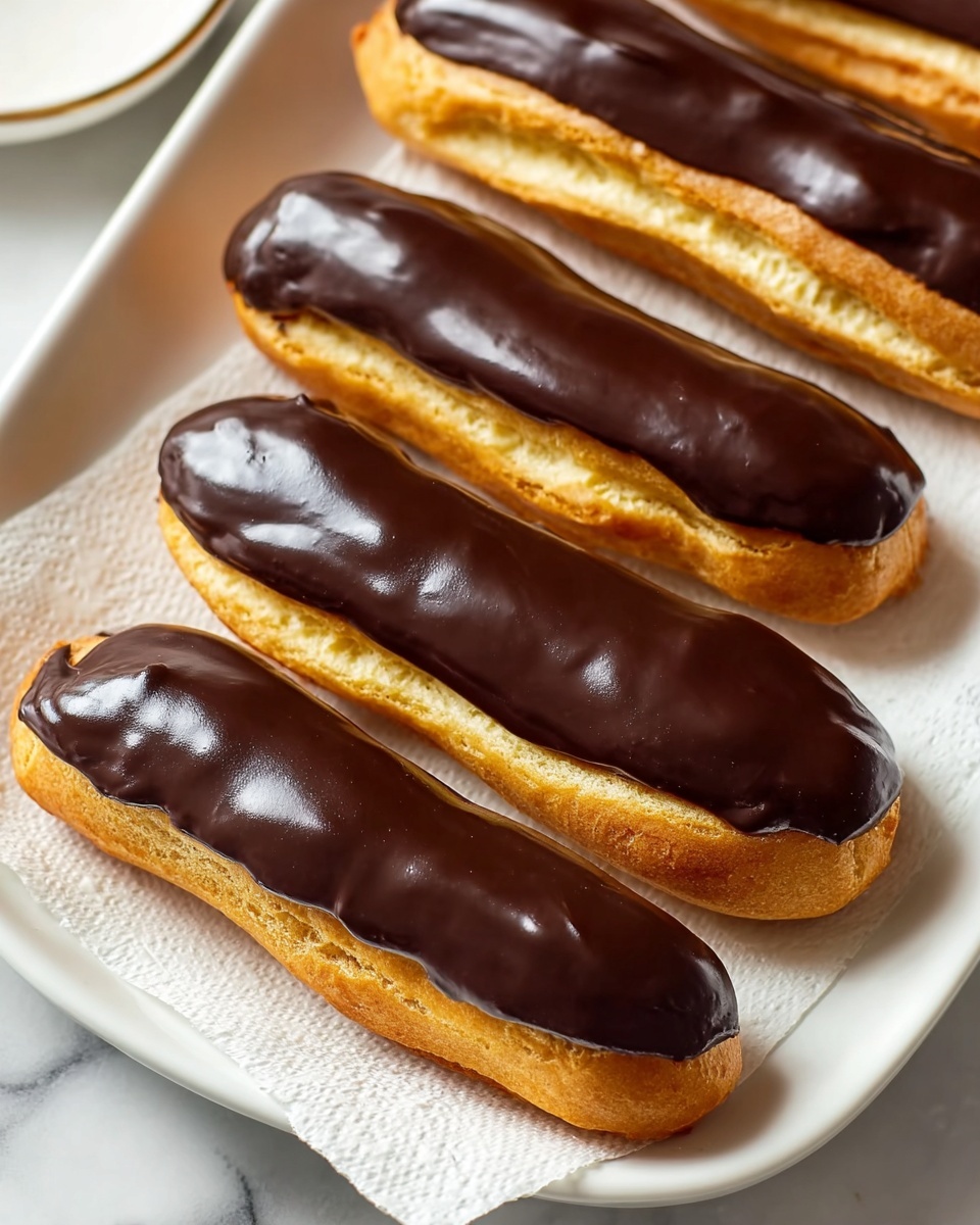 Classic Homemade Eclairs with Rich Custard and Chocolate Glaze Recipe - Recipe Image