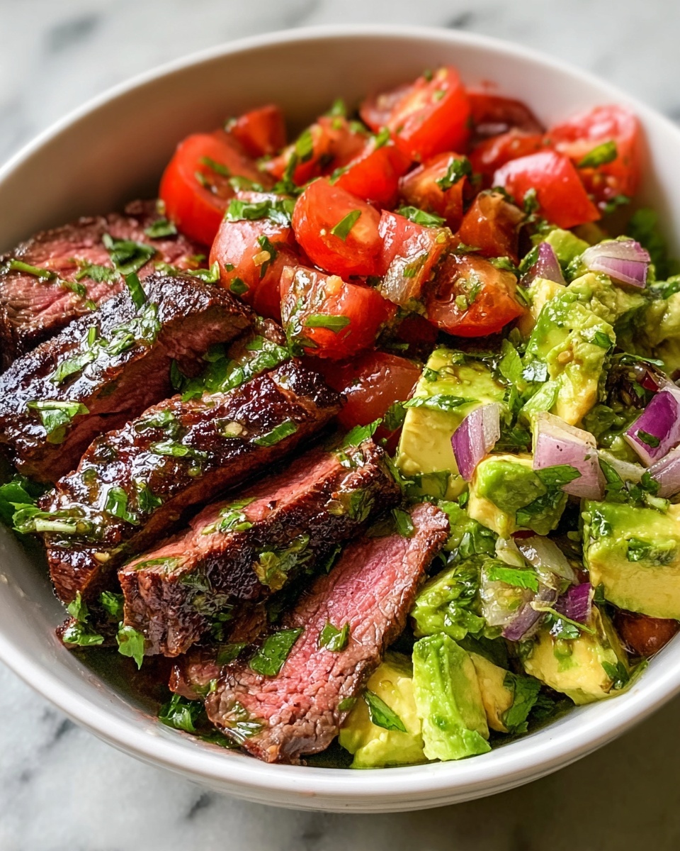 Skirt Steak with Fresh Avocado Chimichurri Recipe - Recipe Image