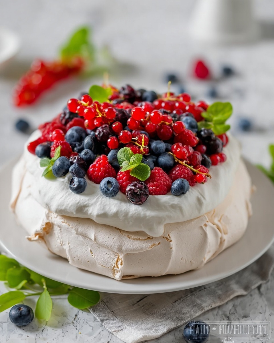 Berry Pavlova Cake Recipe - Recipe Image