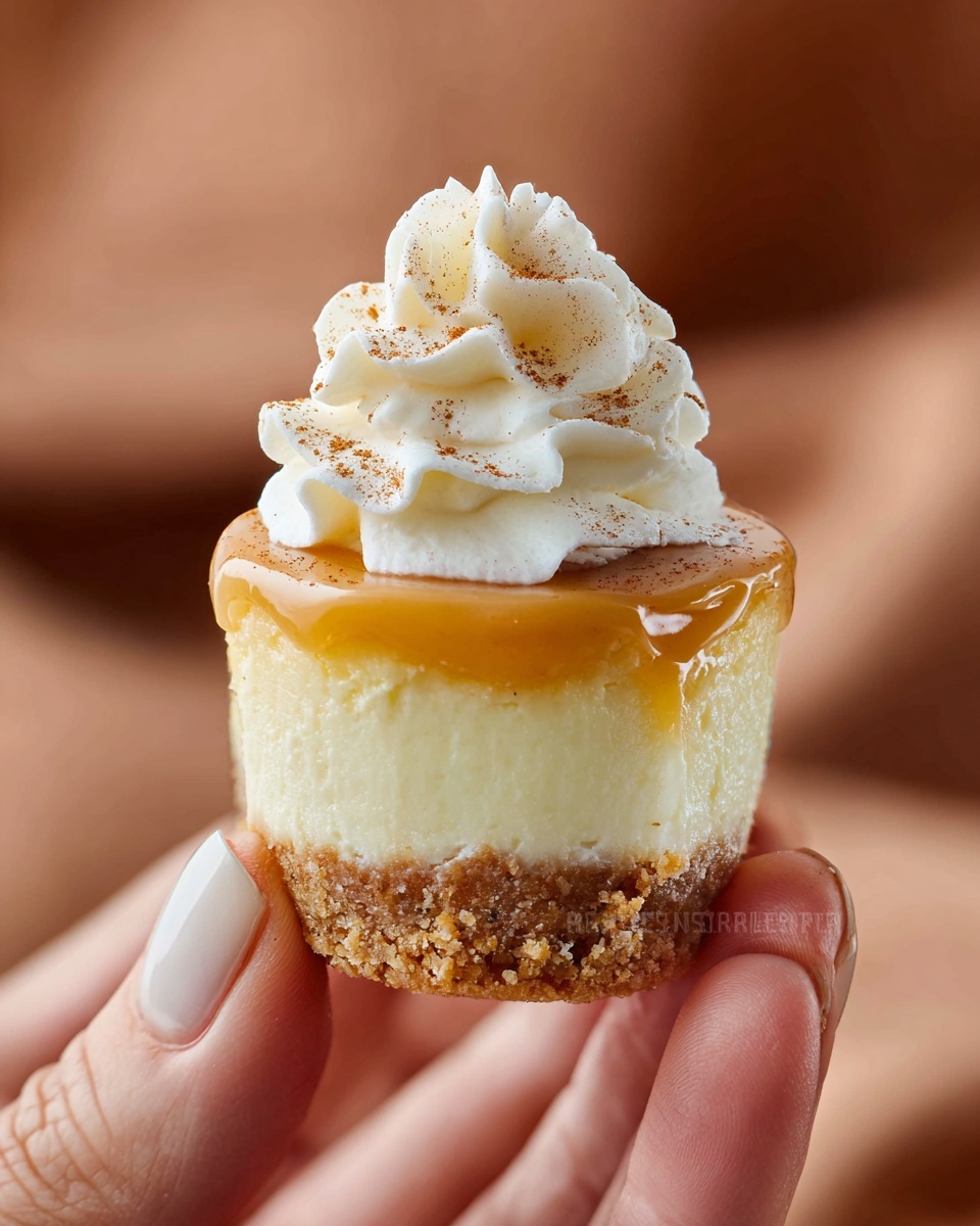 Mini Cheesecakes with Caramel Sauce Recipe - Recipe Image