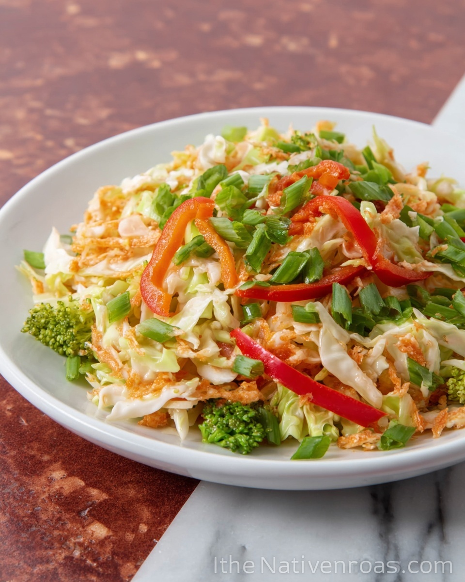 Cabbage and Bell Pepper Salad with Dill and Lemon Dressing Recipe - Recipe Image