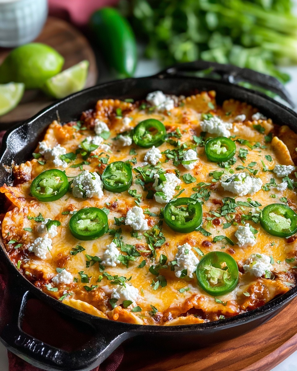 Cheesy Beef Enchilada Tortellini Skillet Recipe - Recipe Image