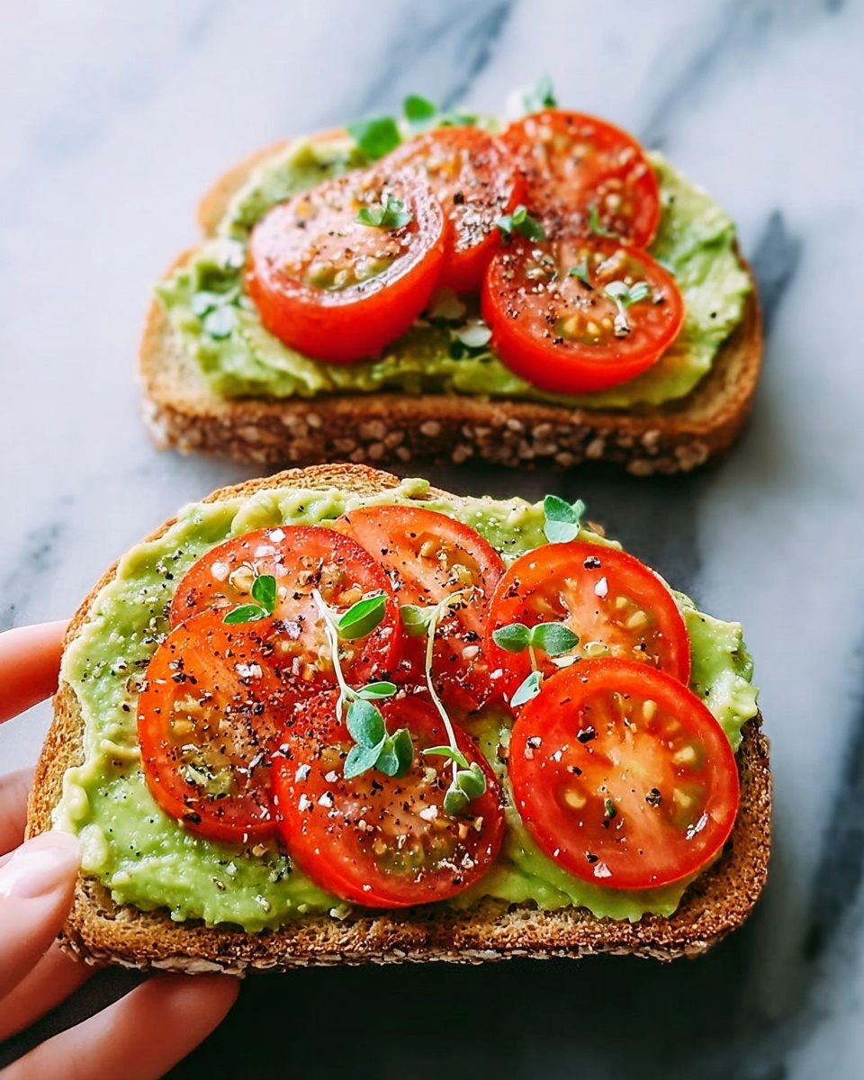 Cherry Tomato Balsamic Avocado Toast Recipe - Recipe Image