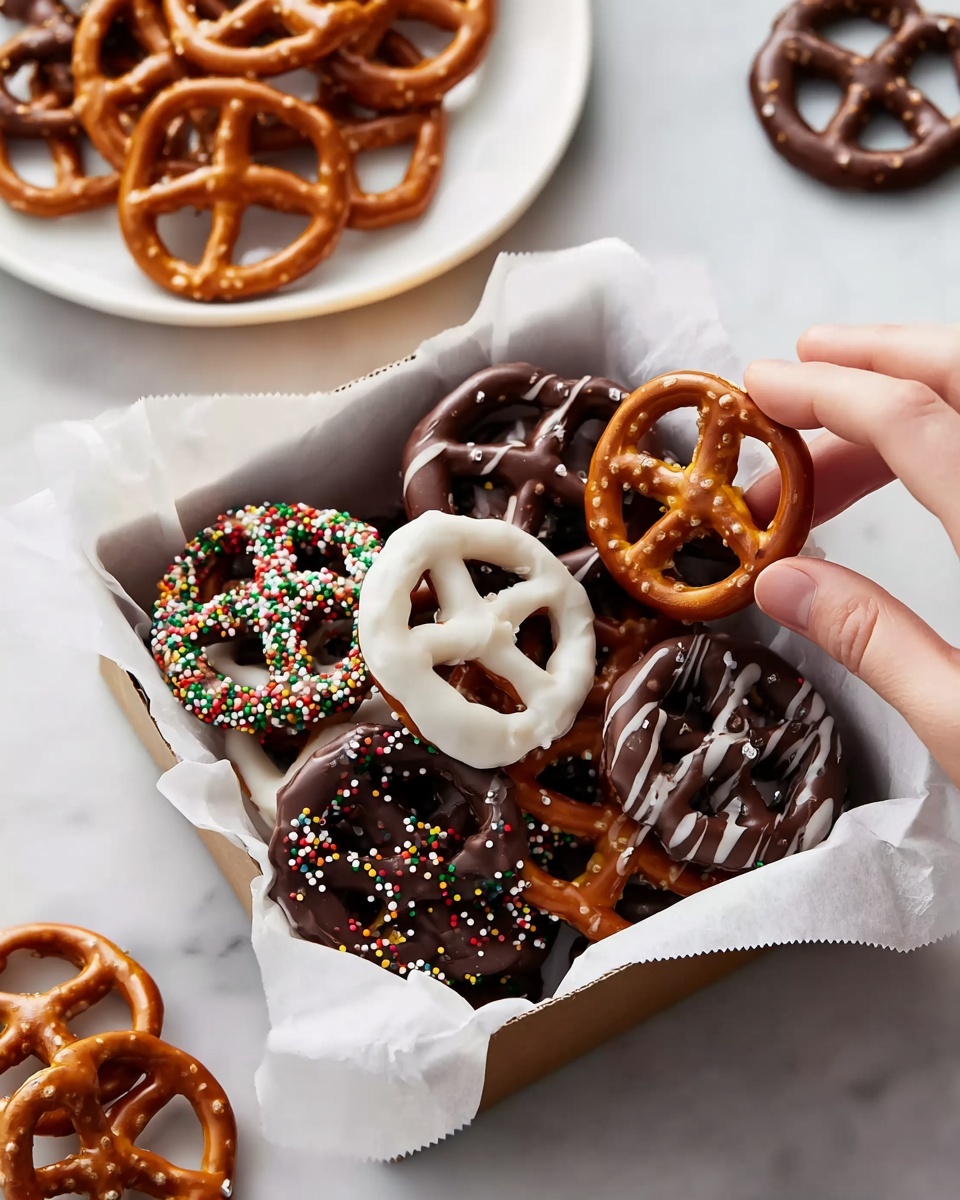 Easy Easter Pretzels with White Chocolate and Pastel Decorations Recipe - Recipe Image