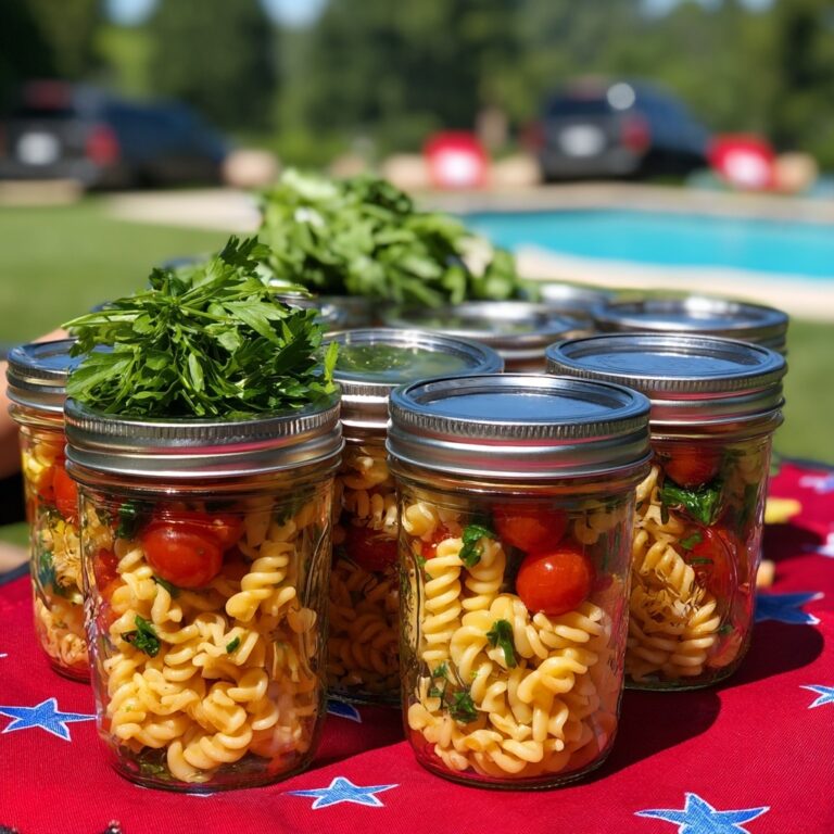 Patriotic Pasta Salad Jars Recipe