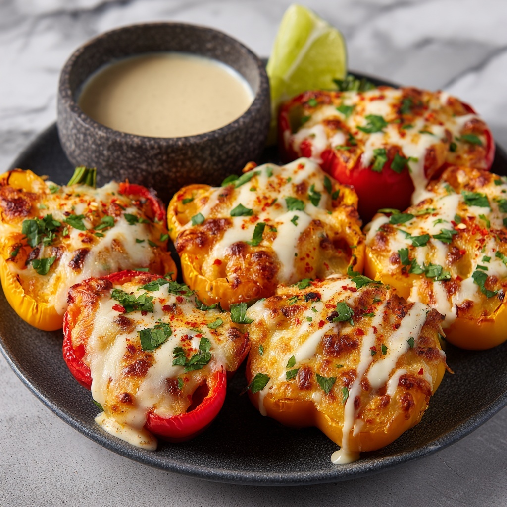 Air Fryer Cheesy Mini Bell Pepper Nachos (Low-Carb, High-Protein Snack) Recipe - Recipe Image