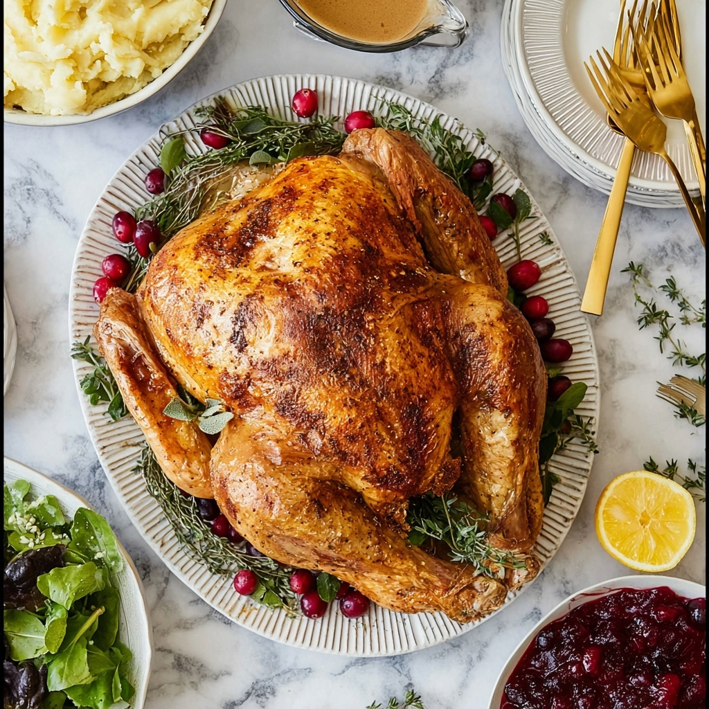 Dry Brined Turkey with Herb and Garlic Butter Recipe - Recipe Image