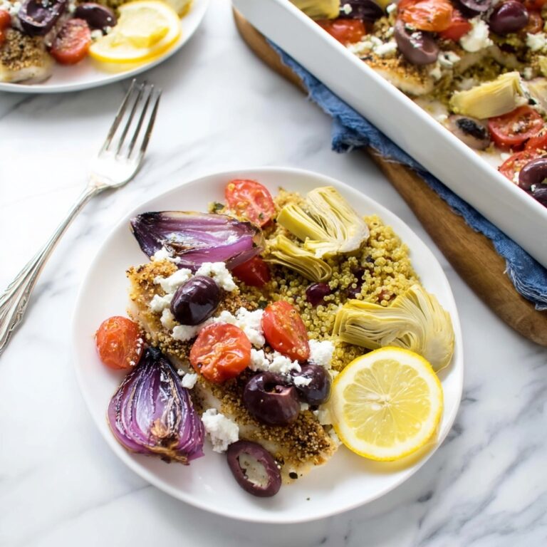 Greek Chicken Bake with Quinoa, Cherry Tomatoes, Olives, and Feta Recipe