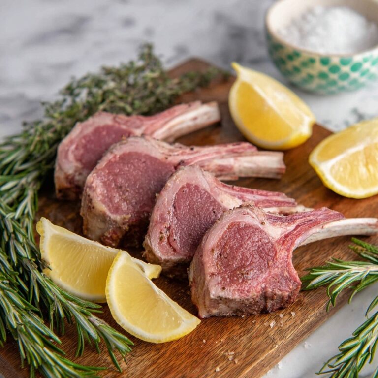 Grilled Rack of Lamb with Herb Garlic Rub Recipe
