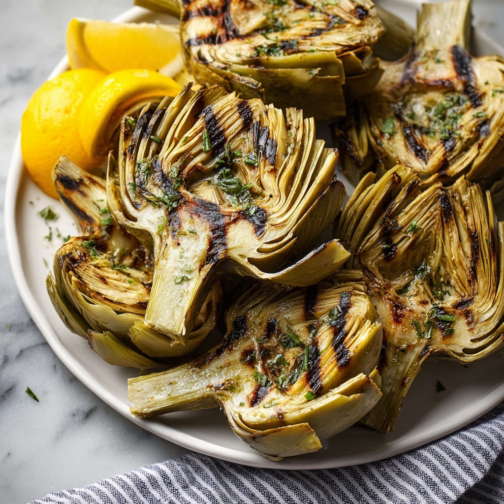 Grilled Artichokes with Balsamic Yogurt Dipping Sauce Recipe - Recipe Image