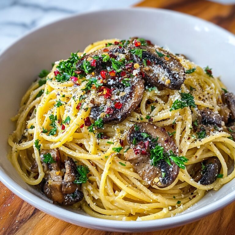 Mushroom and Garlic Spaghetti Dinner Recipe