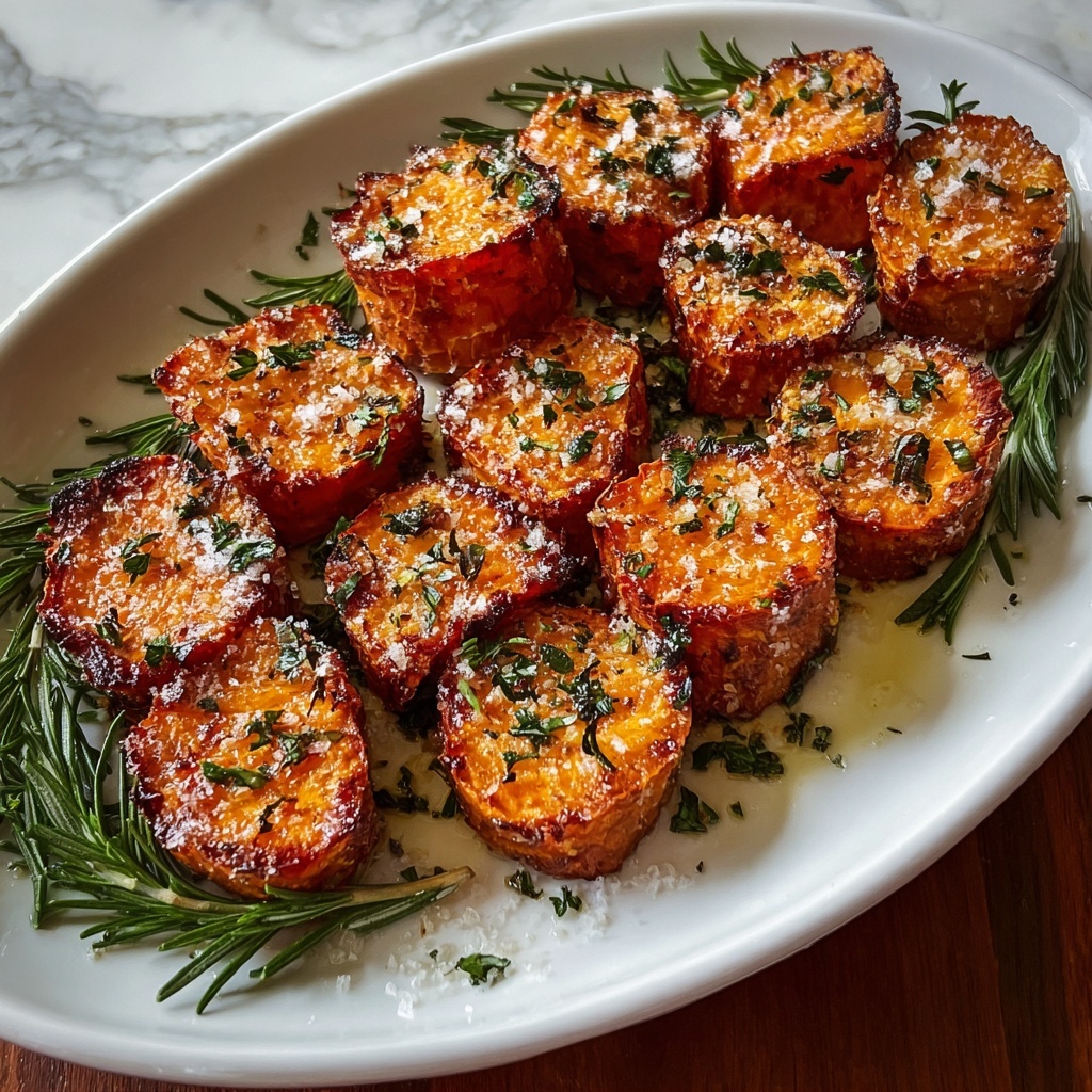 Crispy Baked Sweet Potato Bites with Parmesan Herb Butter Recipe - Recipe Image