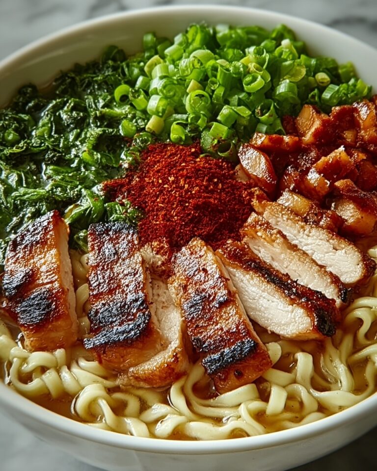 Spicy Chicken Ramen with Creamy Garlic Sauce Recipe