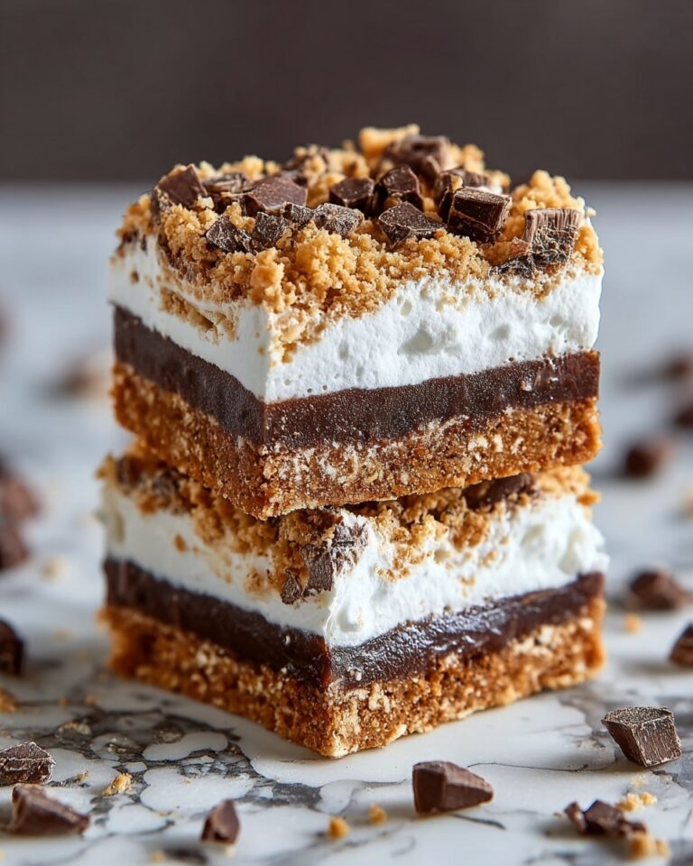 Gooey S’mores Bars with Graham Cracker Crust and Toasted Marshmallows Recipe