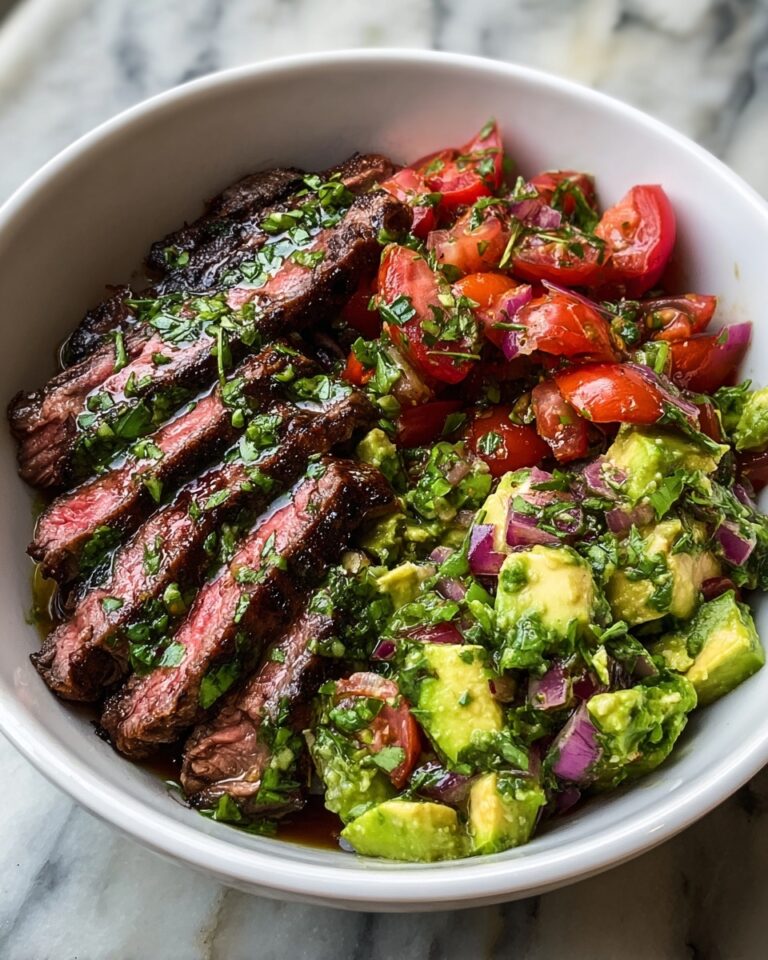 Skirt Steak with Fresh Avocado Chimichurri Recipe