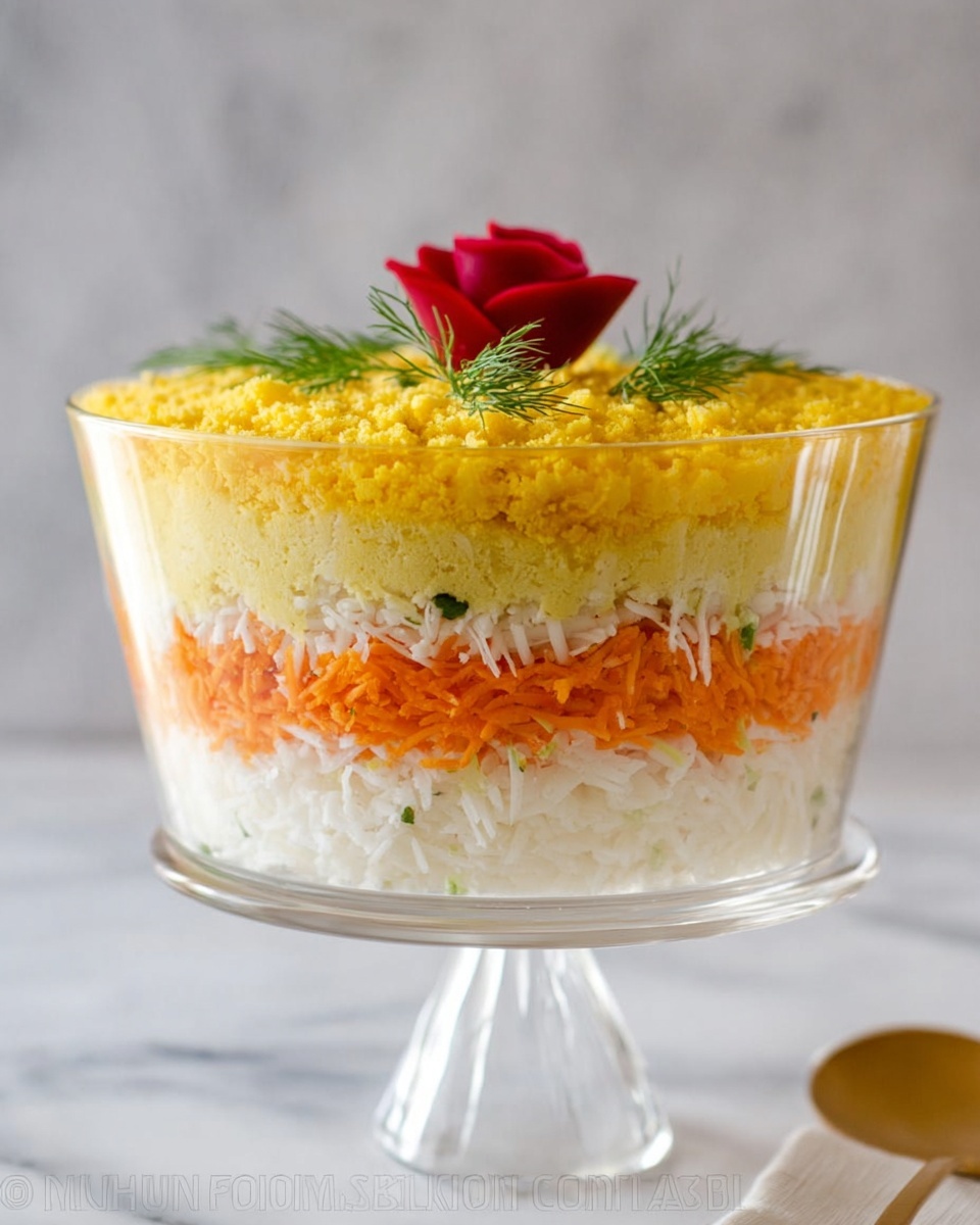 Mimosa Salad Recipe (Layered Tuna Salad) Recipe - Recipe Image