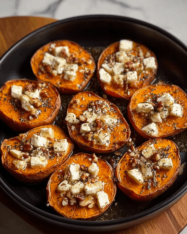 Sweet and Savory Roasted Sweet Potato Rounds with Honey Feta Recipe