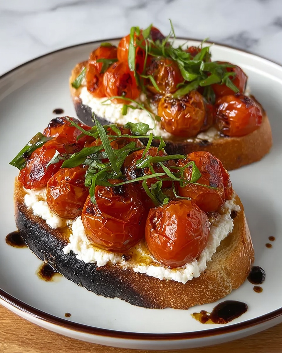 Grilled Bread with Ricotta and Tomatoes Recipe - Recipe Image