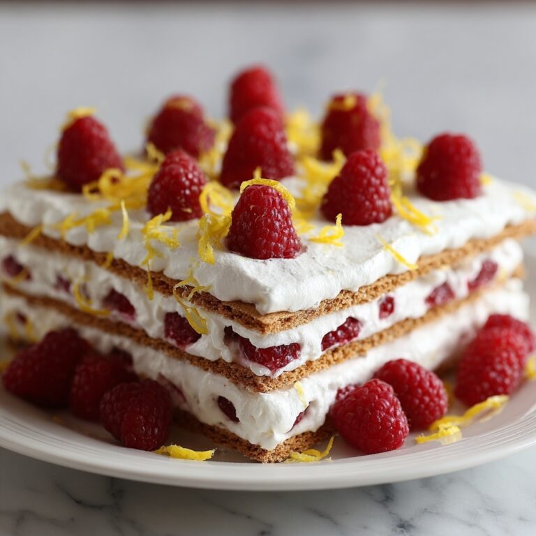 No Bake Lemon Raspberry Icebox Cake Recipe